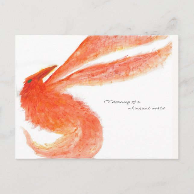 Rött målat Mythical Bird Postcards Vykort (Framsida)