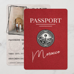 Rött marockanskt pass Spara datum Datumet