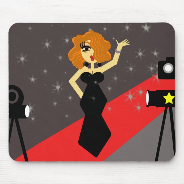 Rött matta divaen Mousepad Musmatta (Framsidan)