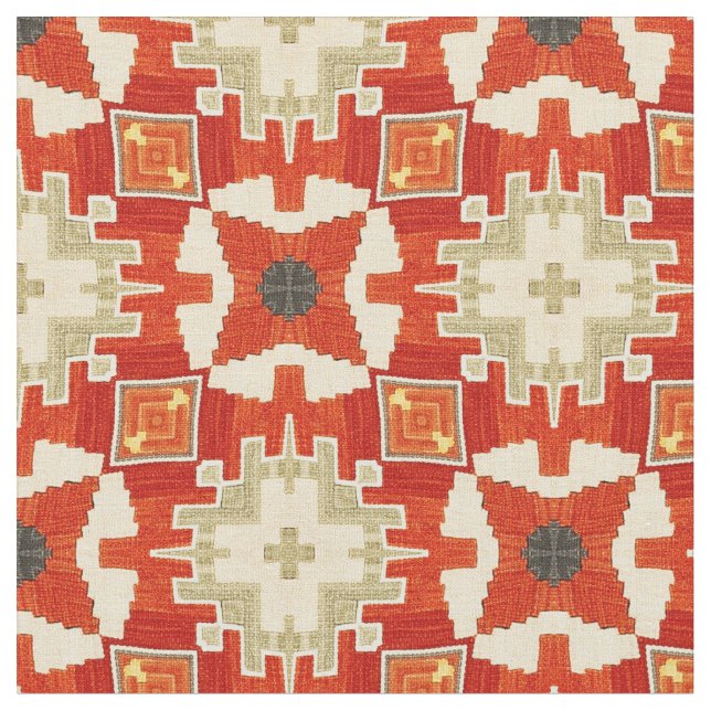 Rött matta mönster #1 tyg (Närbild)