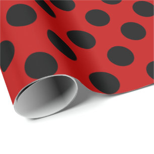 Rött med svart polka dots presentpapper