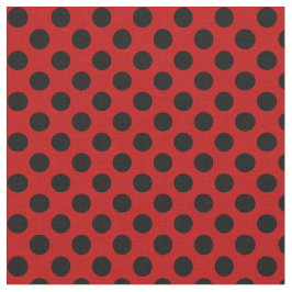 Rött med svart Polka pricka tyg