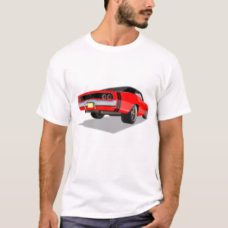 Rött med svart rand 68 uppladdare t-shirt