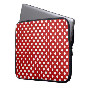 Rött med vitpolka dotslaptop sleeve