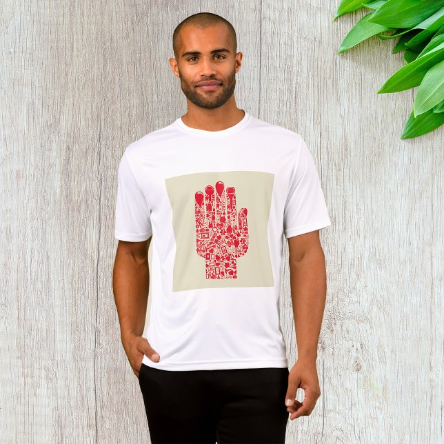 Rött medicinskt handssymbol hälsovård t shirt (Skapare uppladdad)