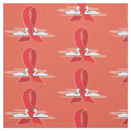 Rött medvetenhetband med svanar tyg