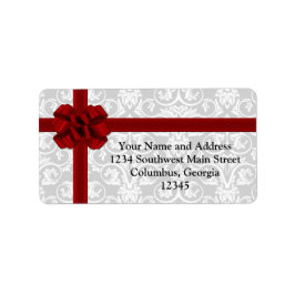 Rött menyfliksområde adressetikett