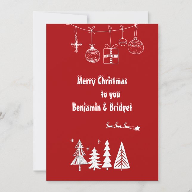 rött minsta skandinaviskt kort för helgdag (Framsida)