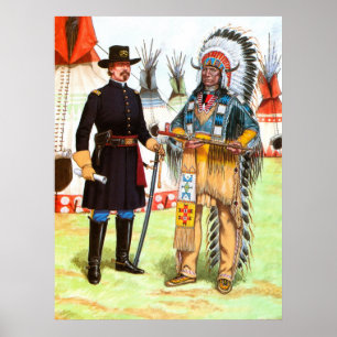 Rött moln, chef av Oglalaen Sioux Poster