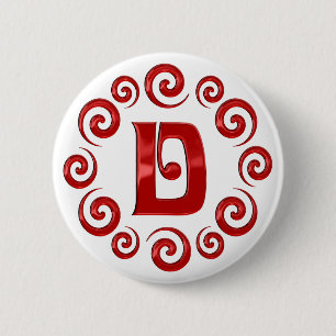 Rött Monogrambrev D Knapp