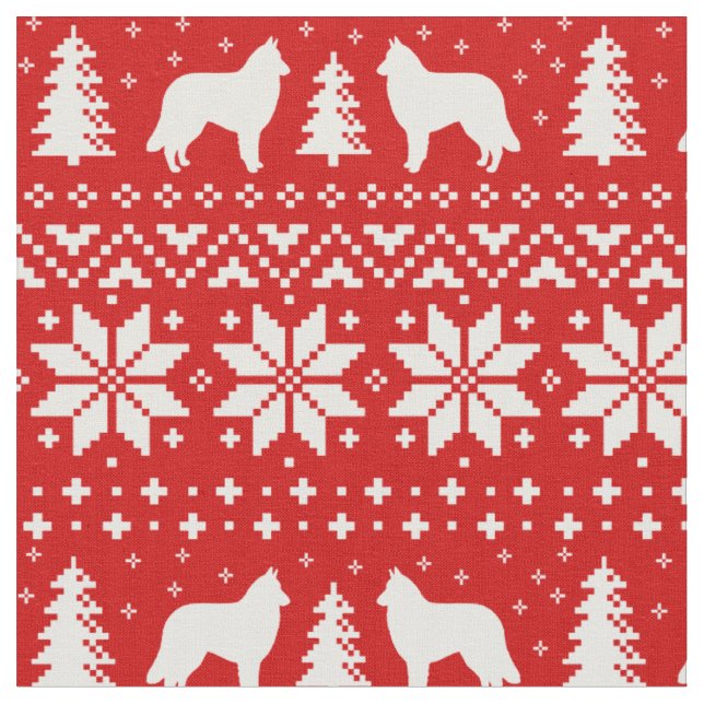 Rött mönster för jul för belgareTervuren Tyg (Närbild)