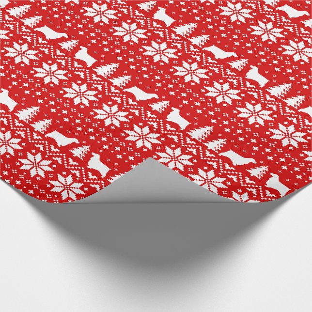 Rött mönster för jul för presentpapper (Hörn)