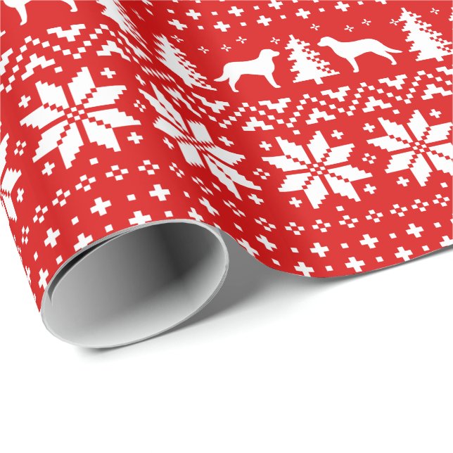 Rött mönster för Silhouettes för Presentpapper (Rullad Hörn)