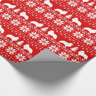 Rött mönster för tröja för jul för Shetland Presentpapper