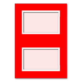 Rött monteringskort för anpassade bordsnummer