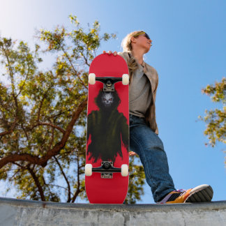 Rött Mörkt Monster Varelse Gotisk Skräck Mini Skateboard Bräda 18,5 Cm