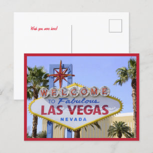 Rött Nevada Välkomstskylt Las Vegas-vykort Vykort