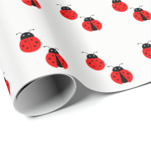 Rött nyckelpigamönster presentpapper