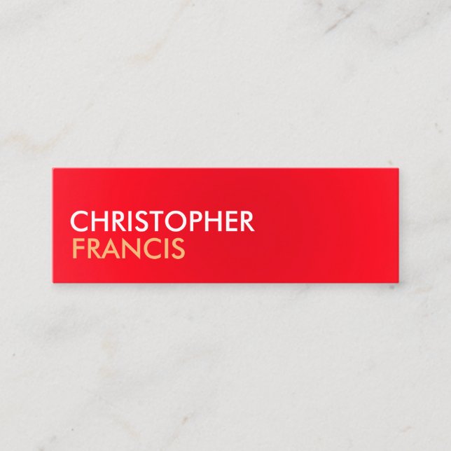 Rött och Biege två tona mini- kort (Framsida)