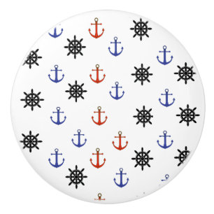 Rött och blått ankra den nautiska Themed kabinet Knopp