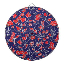 Rött och blått Blommönster Darttavla