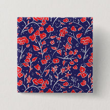 Rött och blått Blommönster