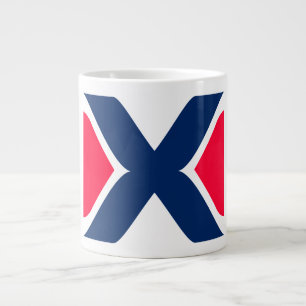 Rött och blått Bokstav X Monogram Jumbo Mugg
