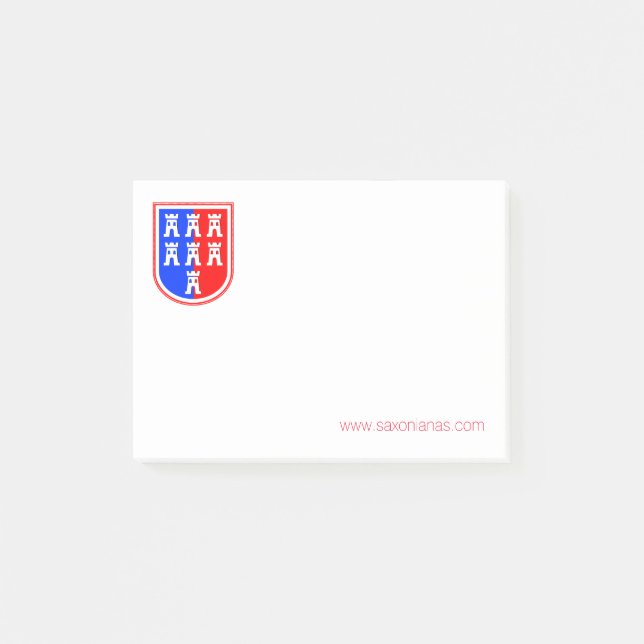 Rött och Blått, dess sachsiska Post-it Block (Framsida)