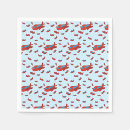Rött och blått flygplan Mönster Pappersservett