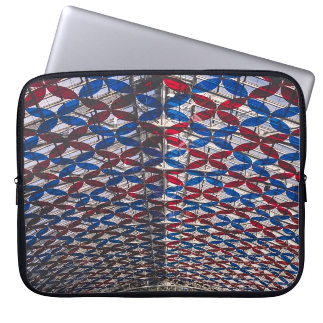 Rött och blått glastak laptop fodral (Framsidan)