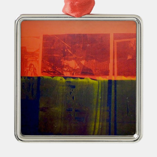 Rött och blått julgransprydnad metall (Framsidan)