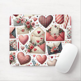 RÖTT OCH BLÅTT RUTIGT KJOLMÖNSTER VALENTINSDAGSTEM MUSMATTA