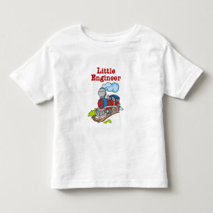 Rött och blått utbilda lite ingenjören t shirt