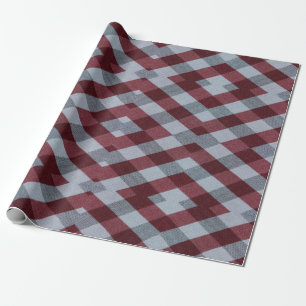 Rött och grått textilgeometriskt tryck presentpapper