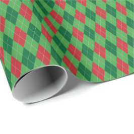Rött och grönt Argyle-inslagspapper Presentpapper