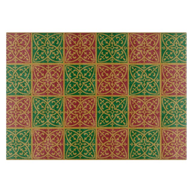 Rött och grönt Fleur-de-lis-mönster (Framsidan)