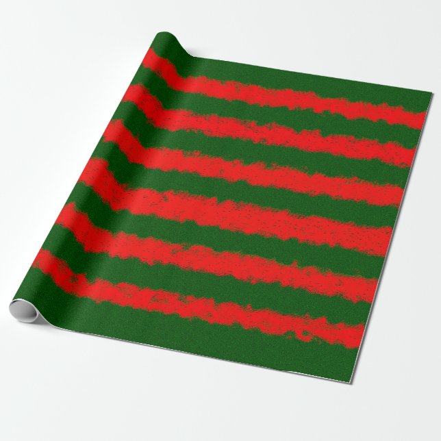 Rött och grönt inslagspapper presentpapper (Utrullad)