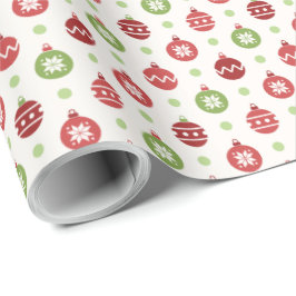 Rött och grönt julgransprydnadsmönster presentpapper