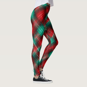 Rött och grönt julplagg leggings