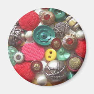 Rött och grönt knäppas Collage Magnet