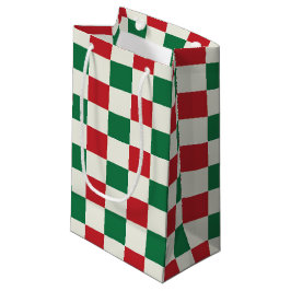 Rött och grönt retro julcheckmönster