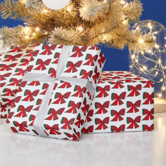 Rött och grönt rutigt band julpresentpapper presentpapper