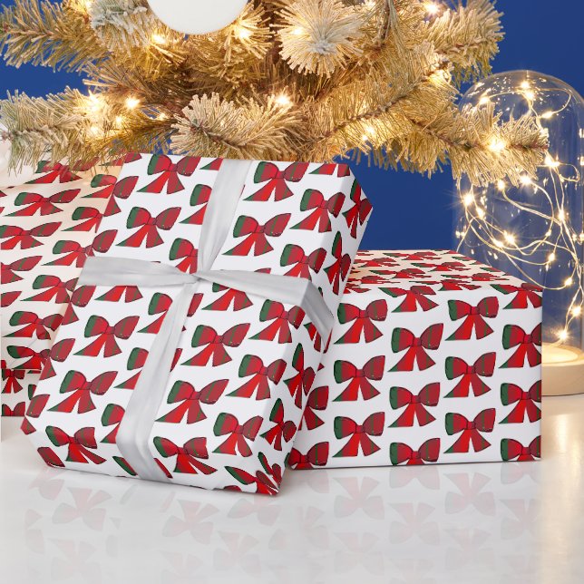 Rött och grönt rutigt band julpresentpapper presentpapper (Helgdagar)