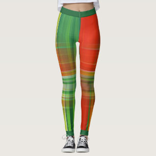 Rött och grönt rutigt leggings