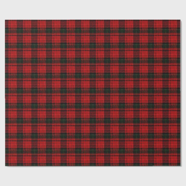 Rött och grönt rutigt presentpapper (Platt)