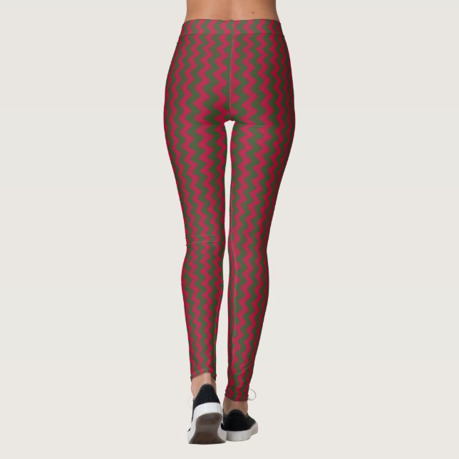 rött och grönt sicksack leggings (Baksida)