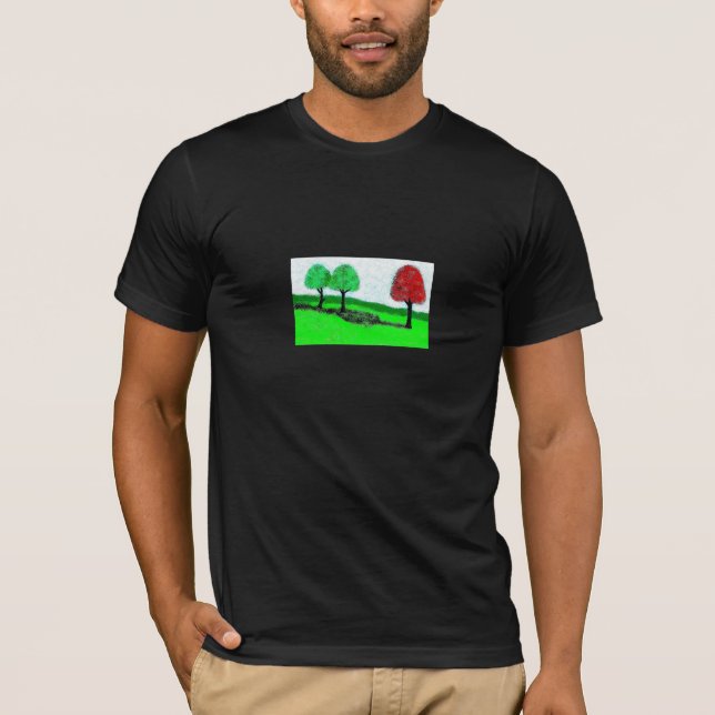 rött och grönt träd anpassade t skjorta tee shirt (Framsida)