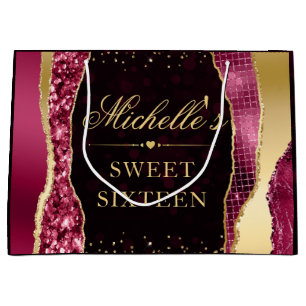 Rött och guld Glam Tår Bokeh Sweet Sixteen