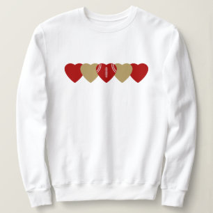 Rött och Guld Hjärtfotboll T Shirt