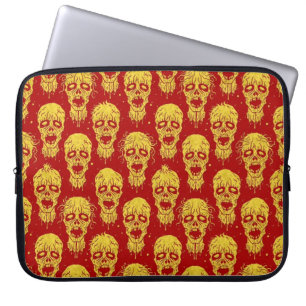 Rött och gult Zombieapokalypsmönster Laptop Sleeve